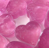 glass pink hearts